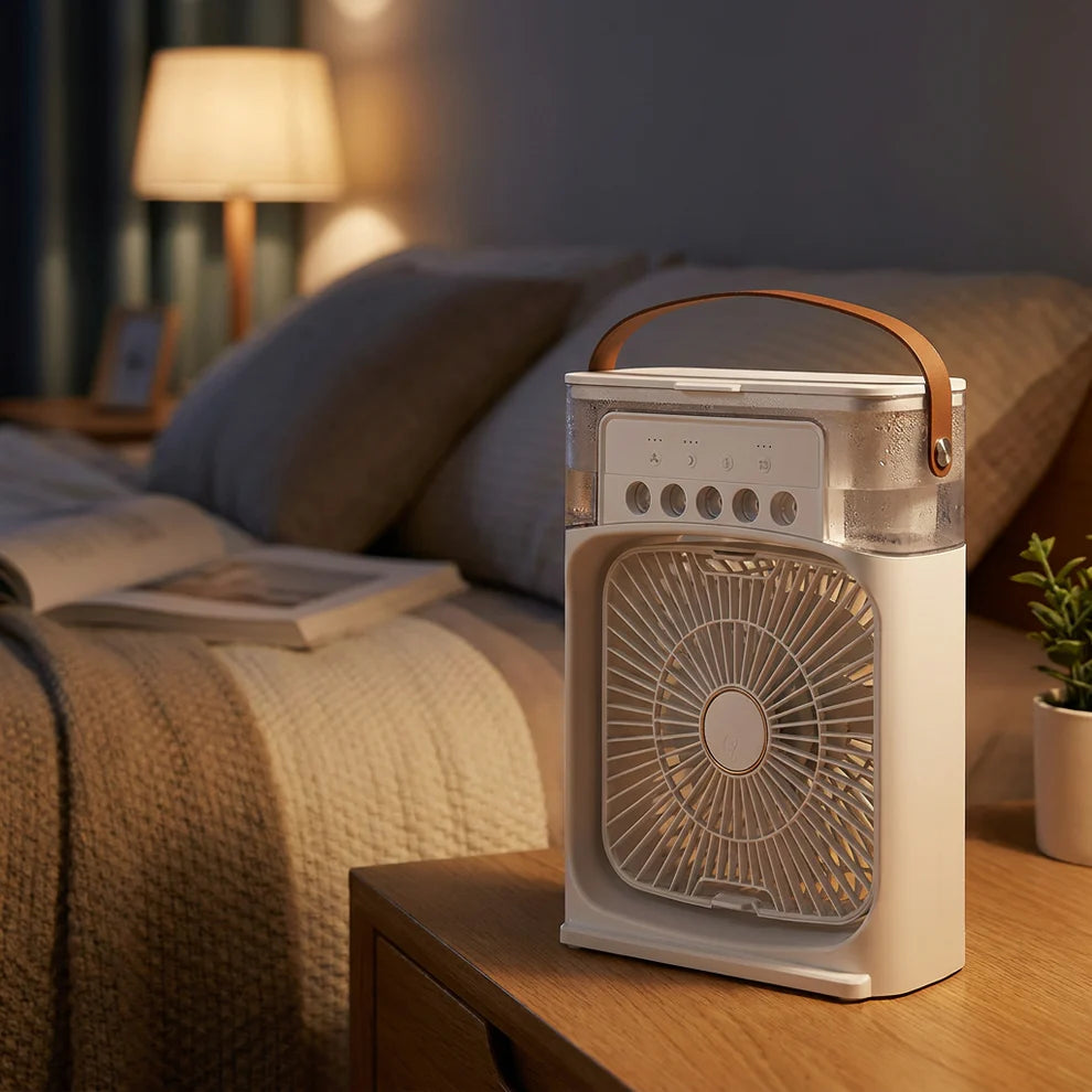 Portable Rechargeable Mist Fan with LED Light & Large Water Tank