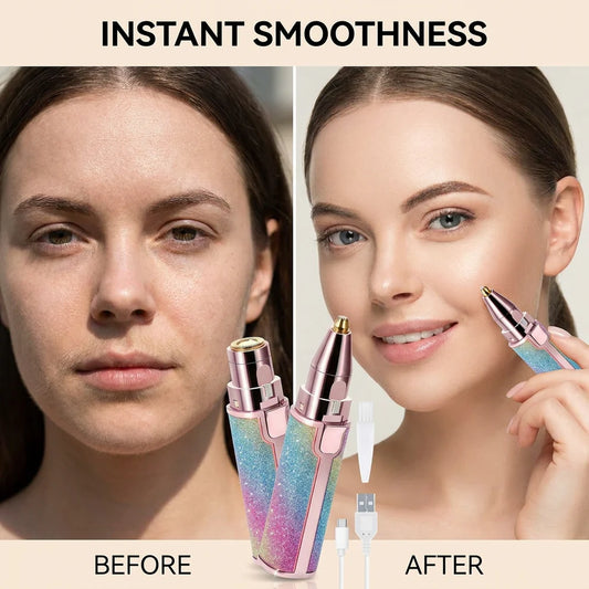 2-in-1 Rechargeable Eyebrow & Facial Hair Trimmer for Women