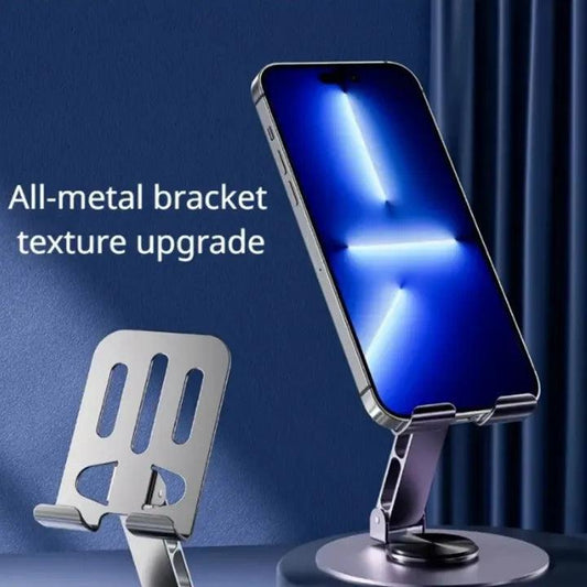 Metal Body Adjustable Phone Holder – Foldable Desktop Stand for Mobile Phones