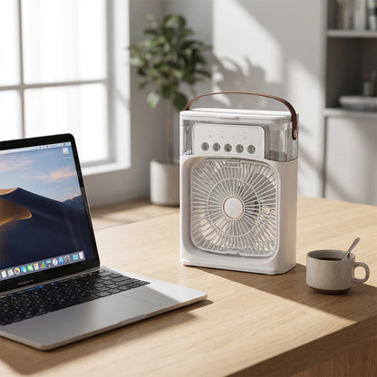 Portable Rechargeable Mist Fan with LED Light & Large Water Tank