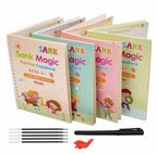 Kids Magic Practice Copybook Set of 4 with 10 Refill Pens – Reusable Handwriting Learning Books for Home & School